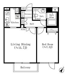 参宮橋マンション 1LDKの間取図画像