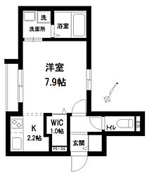 Ｕｒｂａｎ　Ｃｏｕｒｔ 3階1Kの間取り