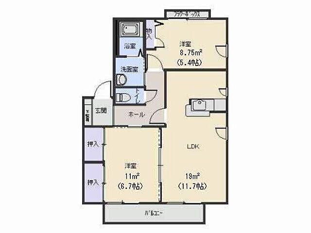 ホームズ でお部屋探し サン ドリーム ｄ 1階 101 2ldk 賃料6 1万円 57 賃貸アパート住宅情報 物件番号 取扱い不動産会社 シャーメゾンショップ 丸高商事株式会社