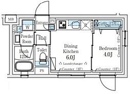 CREALpremier笹塚 1階1DKの間取り