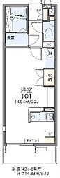 レオネクストパルテール ワンルームの間取図画像