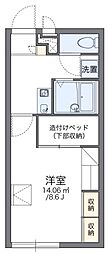 レオパレスエルシエロ 1Kの間取図画像