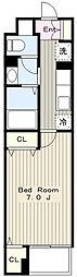 一刻館北 1Kの間取図画像