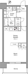 スパシエルクス西川口 ワンルームの間取図画像