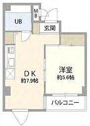 マコーリフラット 1DKの間取図画像