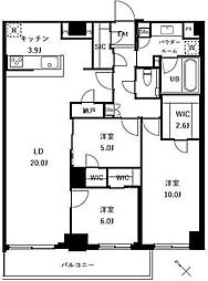 ザ・ケンジントン・レジデンスときわ台 5階3LDKの間取り