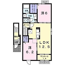 ガーデンハウス・アルバ 2LDKの間取図画像