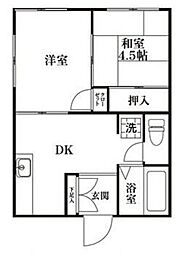 メゾン古作 2DKの間取図画像