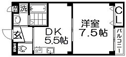 グレートヒルズ 1DKの間取図画像