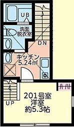 仮)シティハイツ大船町 2階1Kの間取り