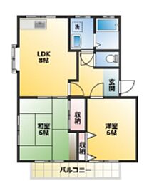 カノヴェーラ新江古田 2階2DKの間取り