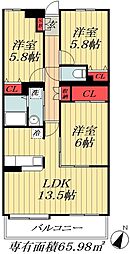 エムズアーク 3LDKの間取図画像
