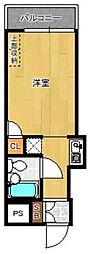TOP蓮根 5階ワンルームの間取り