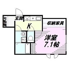 KEIAI RESIDENCE 西八王子IV 2 1Kの間取図画像