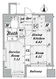 メイクスデザイン新宿 10階2DKの間取り