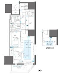 ＺＯＯＭ信濃町 11階1LDKの間取り