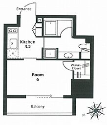 ステイシス町屋 1Kの間取図画像
