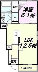 グラン　ソレイユ 1階1LDKの間取り