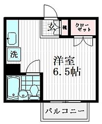 SGアネックス 1階ワンルームの間取り