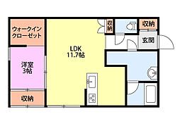 小新新築アパート 1LDKの間取図画像