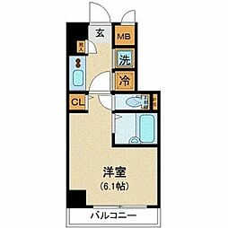 JR京葉線 八丁堀駅 徒歩4分の賃貸マンション 1階1Kの間取り