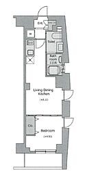 レジディア幡ヶ谷 5階1LDKの間取り