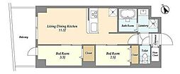 グランカーサ曳舟II 2LDKの間取図画像