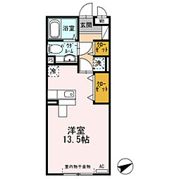 グッドフィールド2 ワンルームの間取図画像