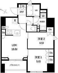 タスキプライムテラス本蓮沼 2LDKの間取図画像