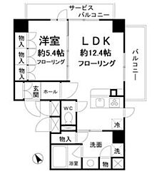 ハルグラン若葉台 1LDKの間取図画像