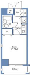 ネオアージュ八丁堀 1Kの間取図画像
