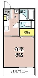 ハイツ桜C 1Kの間取図画像