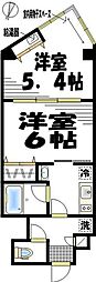 柏木ハイツ 2Kの間取図画像