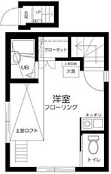 MiraiIII祐天寺 2階ワンルームの間取り