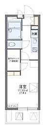 リバーアイランド 1Kの間取図画像