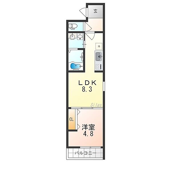 大阪府東大阪市御厨中１丁目(賃貸アパート1LDK・1階・32.10㎡)の写真 その2