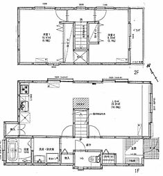 中町澤田貸家 2LDKの間取り