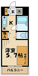 ラフィーネ学生マンション 1Kの間取図画像