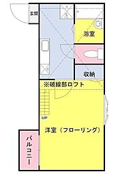 ブリリアントハイム 1階1Kの間取り