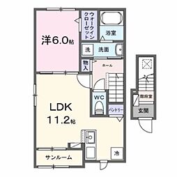 サニーコートII 1LDKの間取図画像