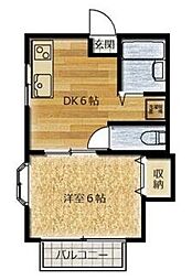 ハイツやよい 1階1DKの間取り