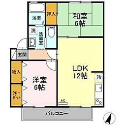 ストークハウス 2階2LDKの間取り