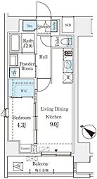 PRIMERESIDENCESHIBUYA 1LDKの間取図画像