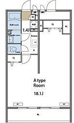 京急本線 雑色駅 徒歩9分の賃貸マンション 2階1Kの間取り