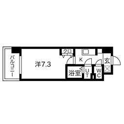 フォーリアライズ北三国ヶ丘 1Kの間取図画像