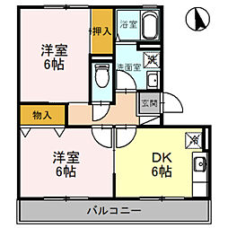 サニーコート 2DKの間取図画像