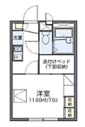 レオパレスTAKIYAMA 1Kの間取図画像