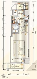 MAKESDESIGN蒲田WEST 1Kの間取図画像