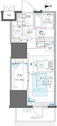 ズーム信濃町 6階1DKの間取り