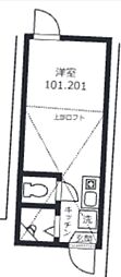 カーサコモド ワンルームの間取図画像